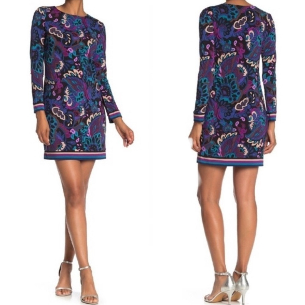 Trina Turk Camellia Lined Retro 1960’s Kaleidoscope Paisley Shift Dress ~ Size 2